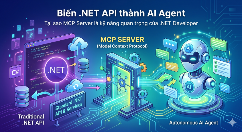 Biến .NET API thành AI Agent: Vì sao MCP Server sẽ là kỹ năng quan trọng của .NET Developer trong giai đoạn AI Agent?