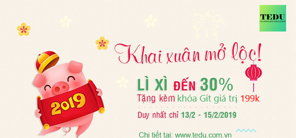 Đầu xuân mở lộc TEDU lì xì 30% các khóa học